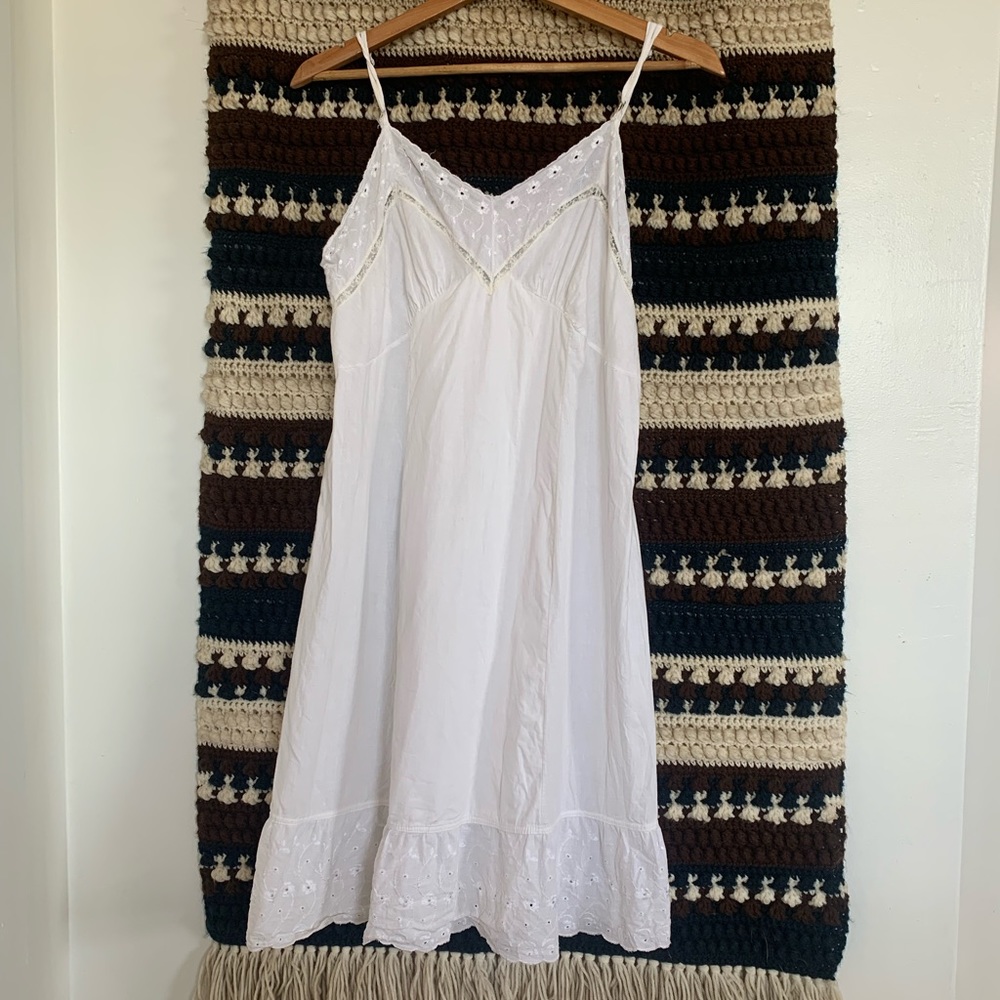 Vintage white cotton slip dress